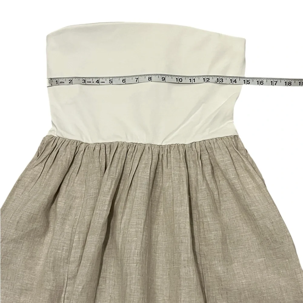 The Drop Women's Cream khaki Hellen Strapless Mixed Media Maxi Dress Medium - Picture 5 of 13